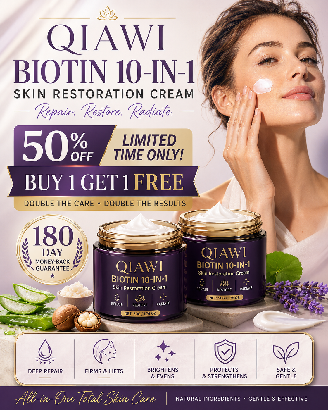 QIAWI Biotin 10-IN-1 Skin Restoration Cream