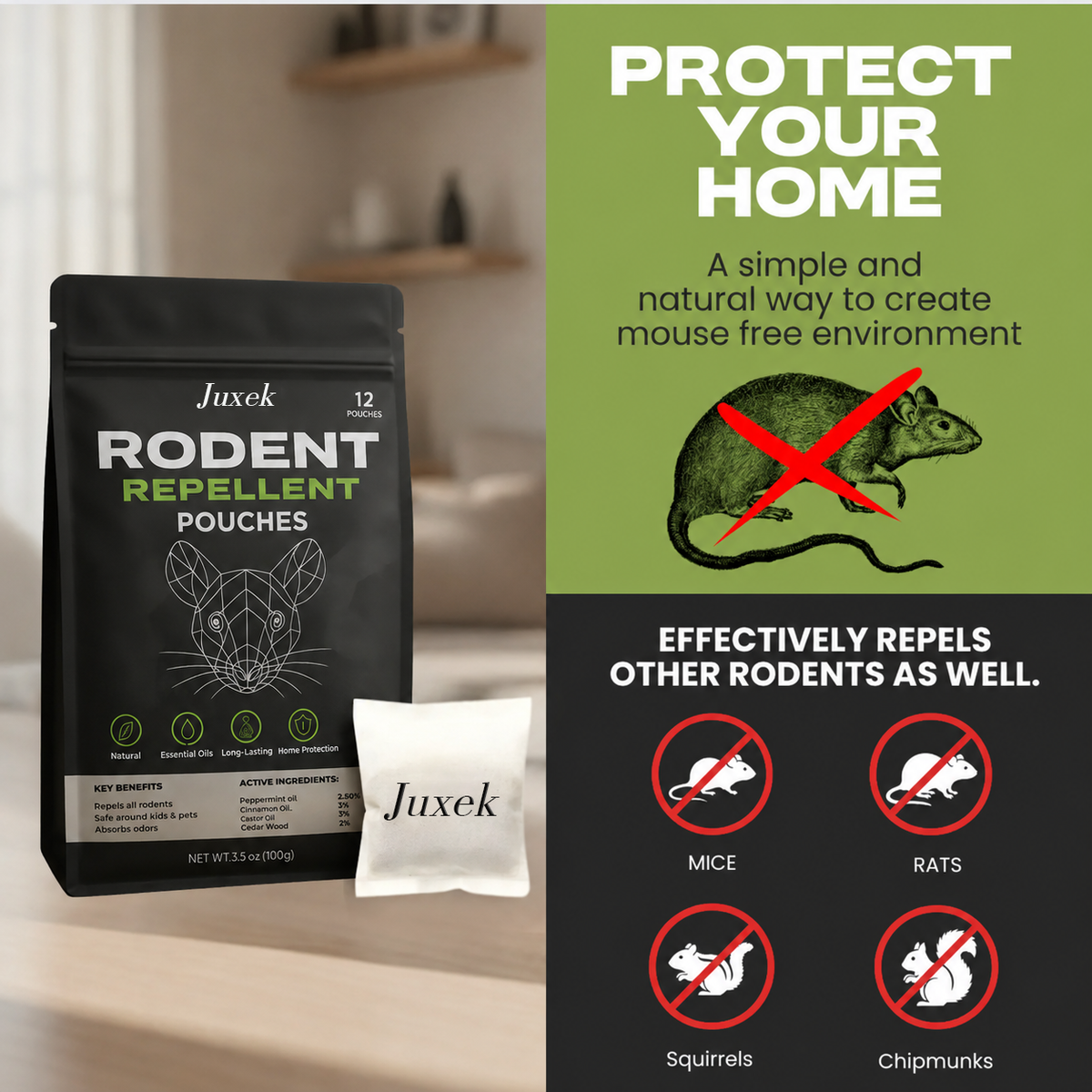 🔥Natural Rodent Repellent Pouches