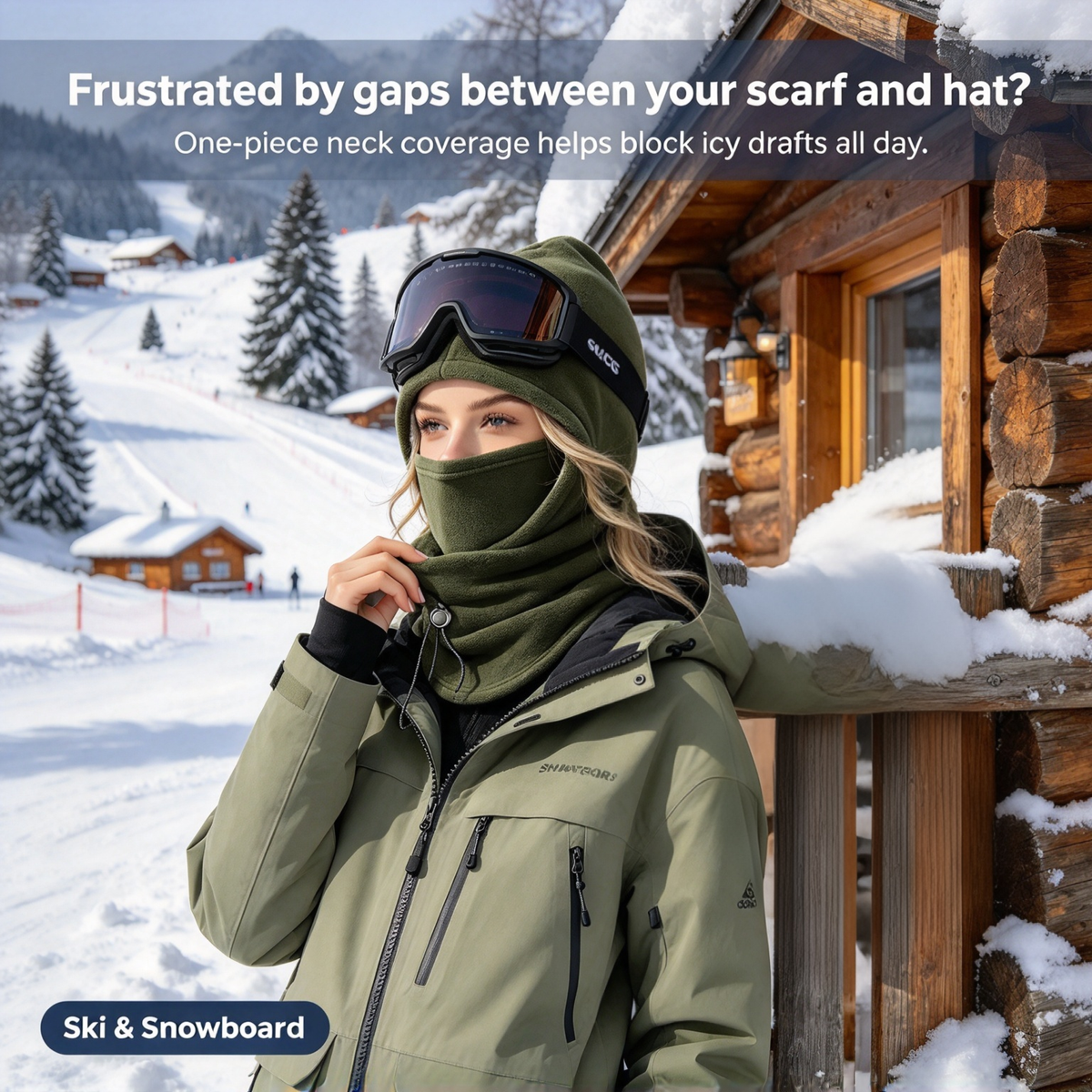2-in-1 Fleece Winter Hat & Face Mask – Windproof Outdoor Cycling Headwear