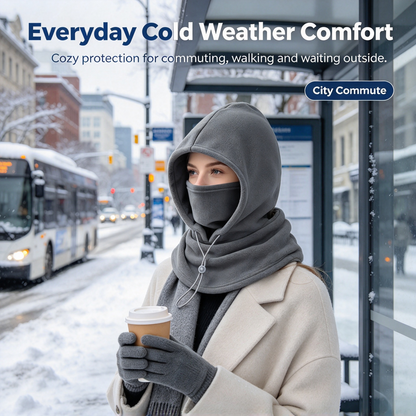 2-in-1 Fleece Winter Hat & Face Mask – Windproof Outdoor Cycling Headwear