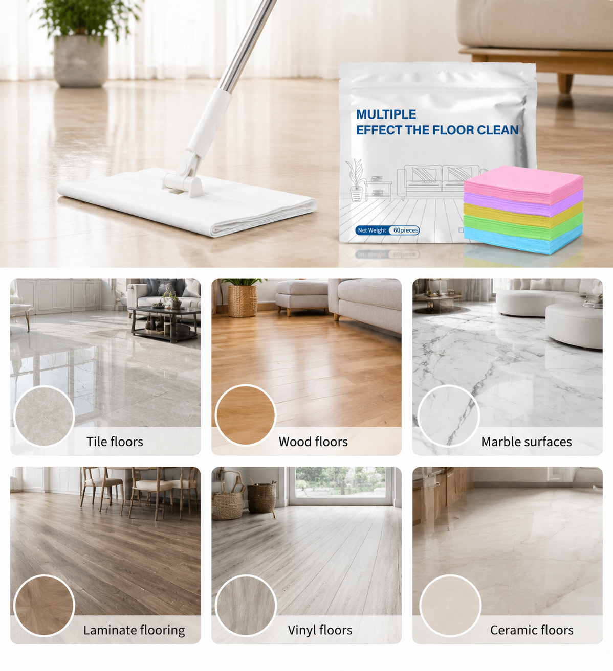 🧹Multi-Surface Antibacterial Cleaner for Hardwood, Tile & Laminate