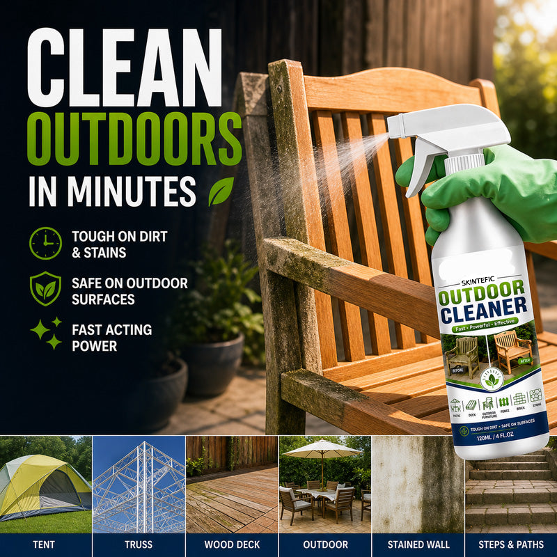 🌿 LIMITED-TIME 79% OFF! Outdoor Surface Cleaner Spray, Fast Acting Stain Remover for Patio, Wooden Furniture & Outdoor Surfaces