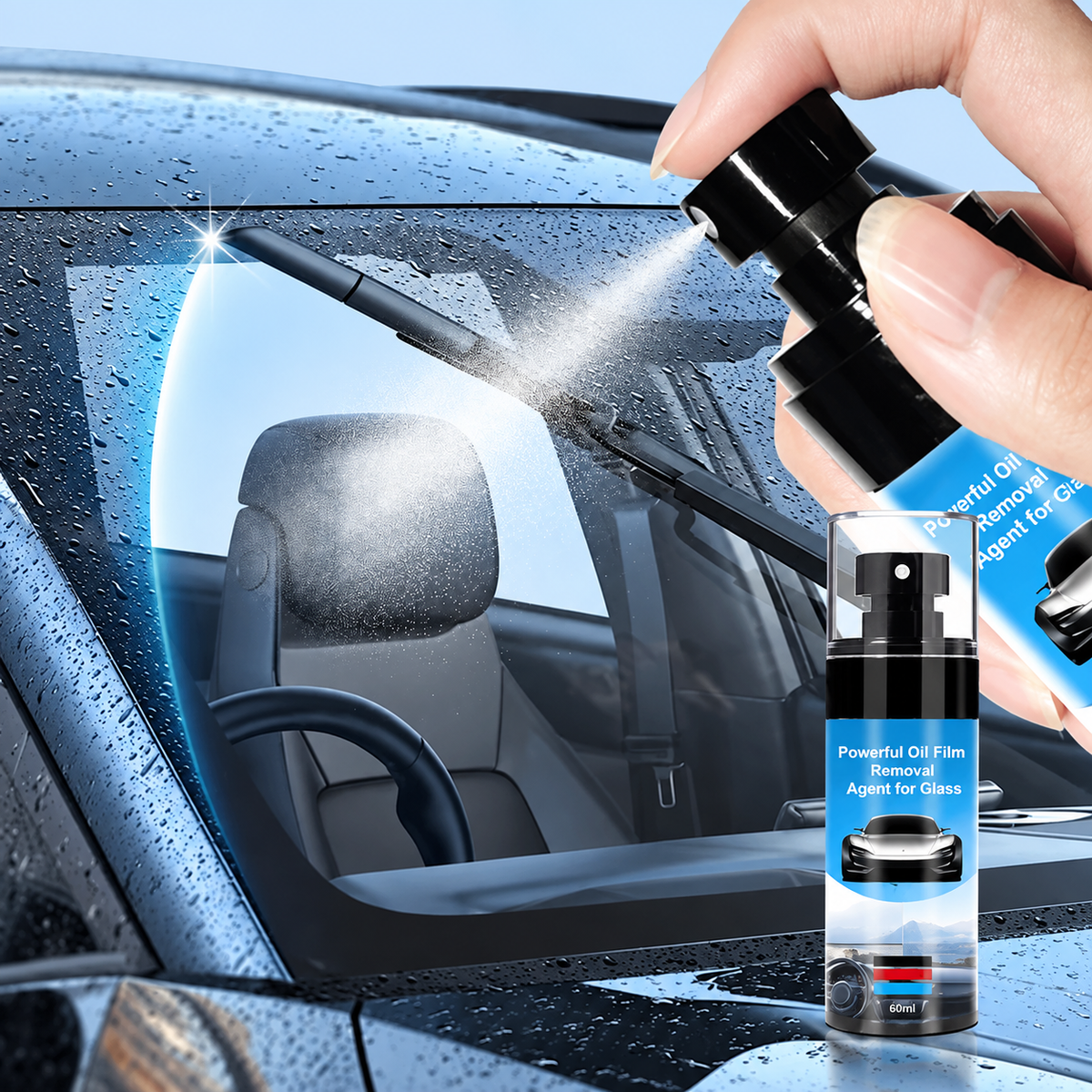 Powerful Car Glass Oil Film Remover – Crystal-Clear Visibility