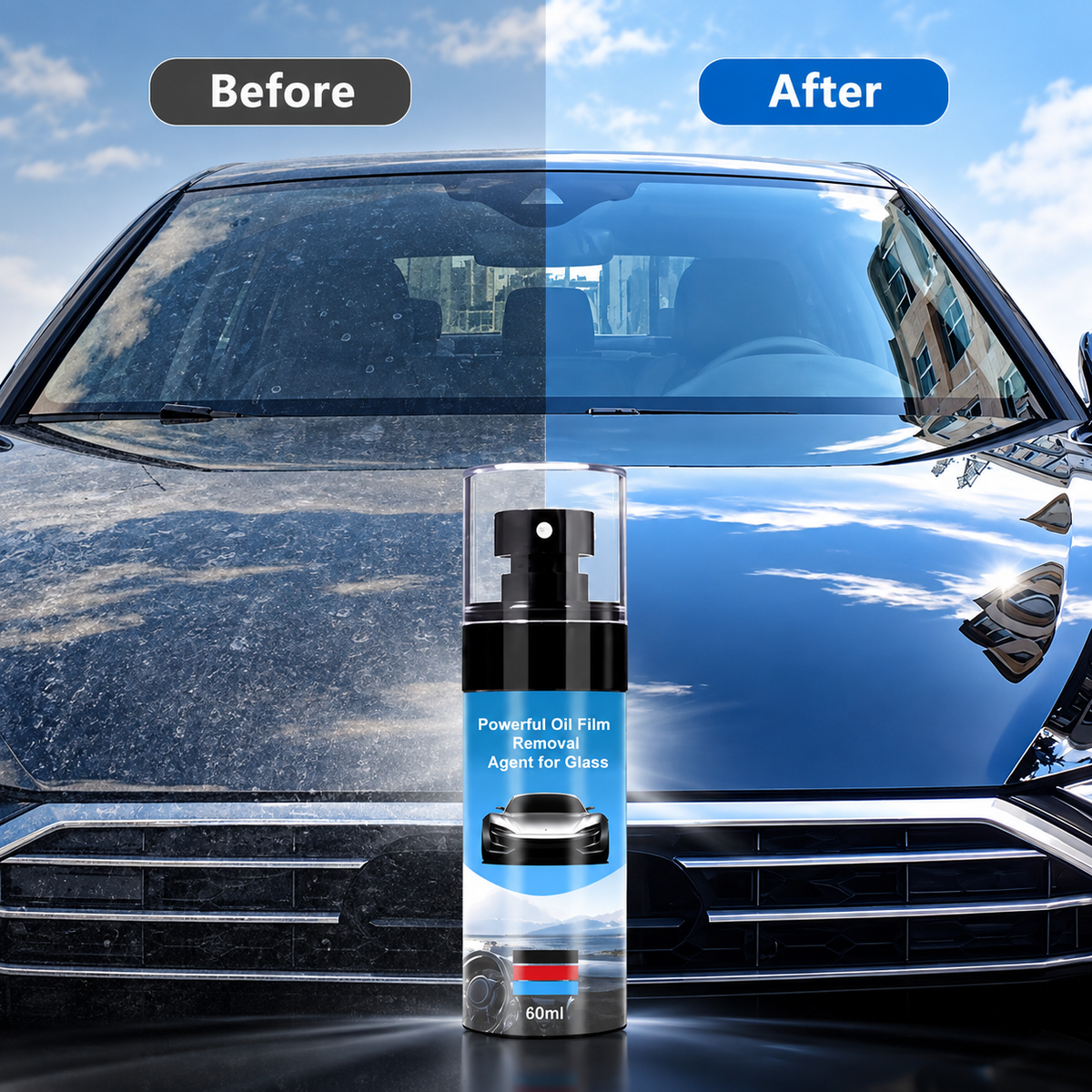 Powerful Car Glass Oil Film Remover – Crystal-Clear Visibility
