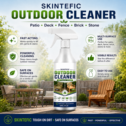 🌿 LIMITED-TIME 79% OFF! Outdoor Surface Cleaner Spray, Fast Acting Stain Remover for Patio, Wooden Furniture & Outdoor Surfaces