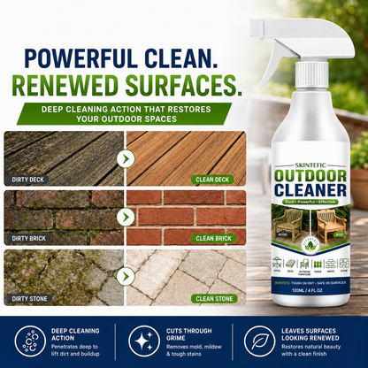 🌿 LIMITED-TIME 79% OFF! Outdoor Surface Cleaner Spray, Fast Acting Stain Remover for Patio, Wooden Furniture & Outdoor Surfaces