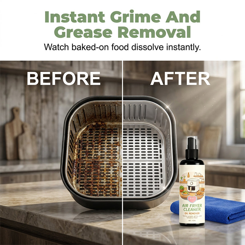 2-in-1 Air Fryer Cleaner and Degreaser Spray-50ml+Towel