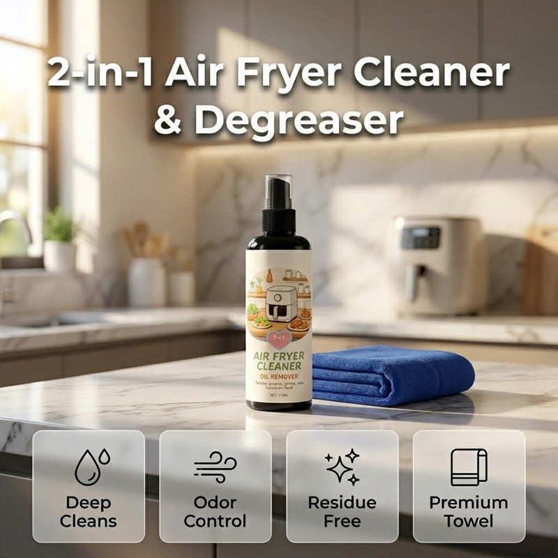 2-in-1 Air Fryer Cleaner and Degreaser Spray-50ml+Towel