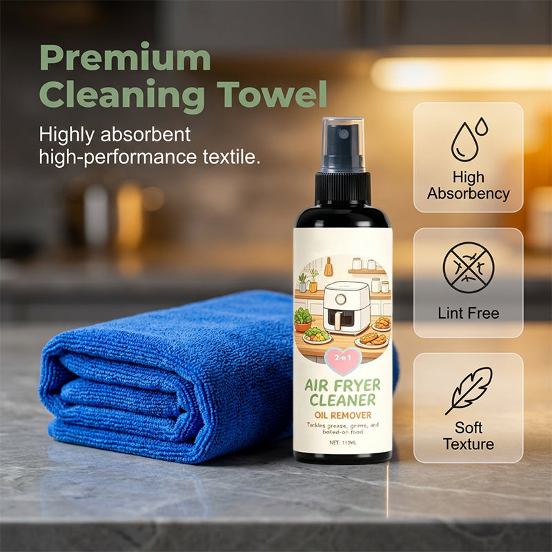 2-in-1 Air Fryer Cleaner and Degreaser Spray-50ml+Towel